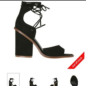 Lipstik Kennie Peep toe Lace-Up ankle chunky heel Size 7